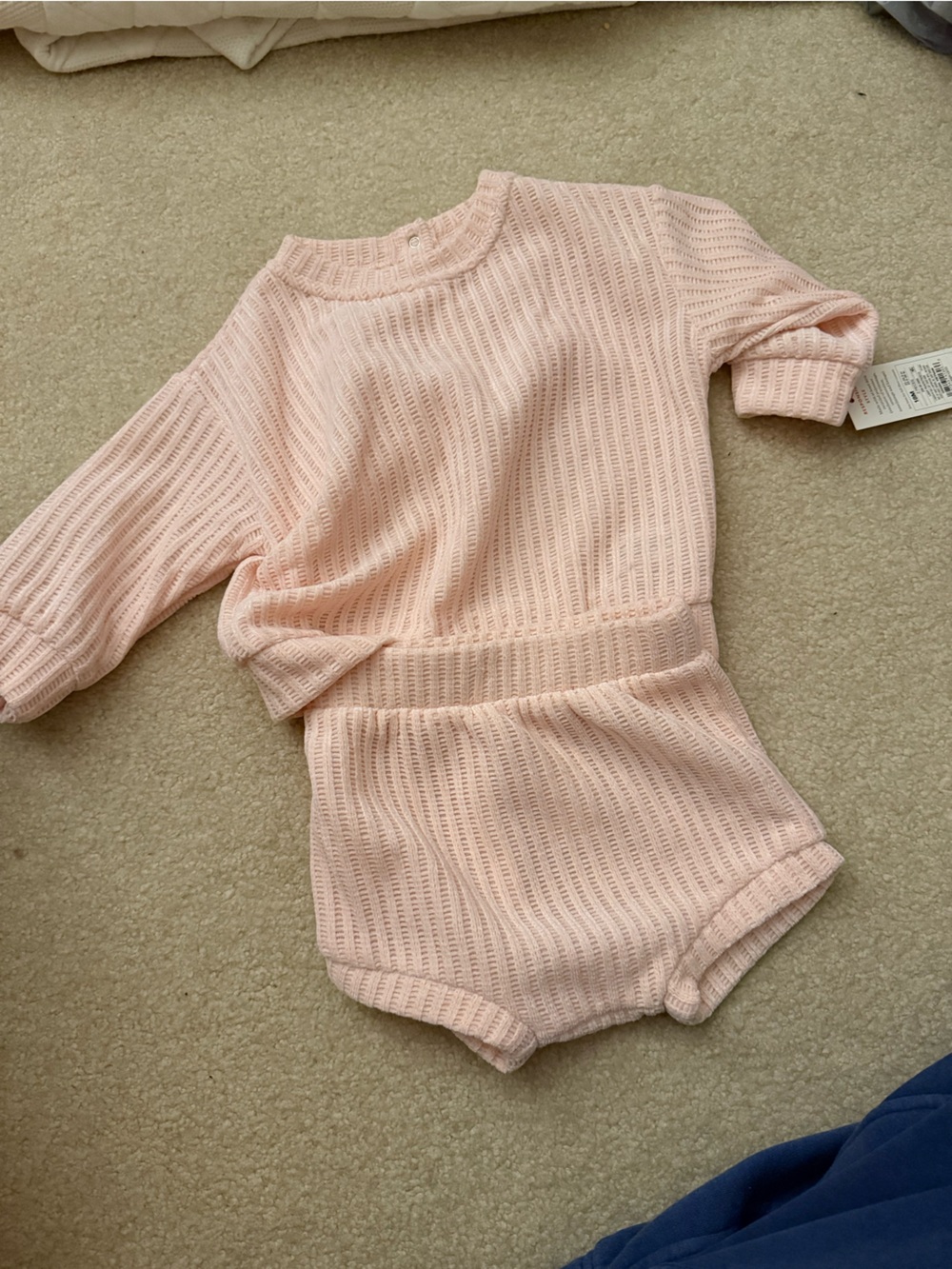 Cat & Jack Pink Ribbed Knit Matching sweater and shorts